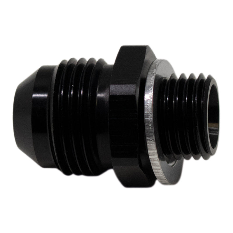 DeatschWerks 8AN Male Flare to M14 x 1.5 Male Metric Adapter with Washer - Anodized Matte Black