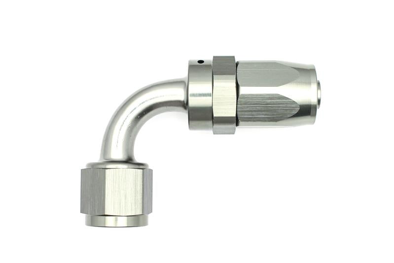 DeatschWerks 8AN Female Swivel 90-Degree Hose End CPE - Anodized DW Titanium