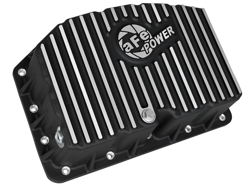aFe Power Pro Series Engine Oil Pan for Ford Super Duty F-250/F-350 with 6.7L Power Stroke Diesel – Black with Machined Fins