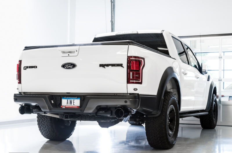 AWE Tuning 2017+ Ford Raptor 0FG Performance Exhaust System with Diamond Black Tips