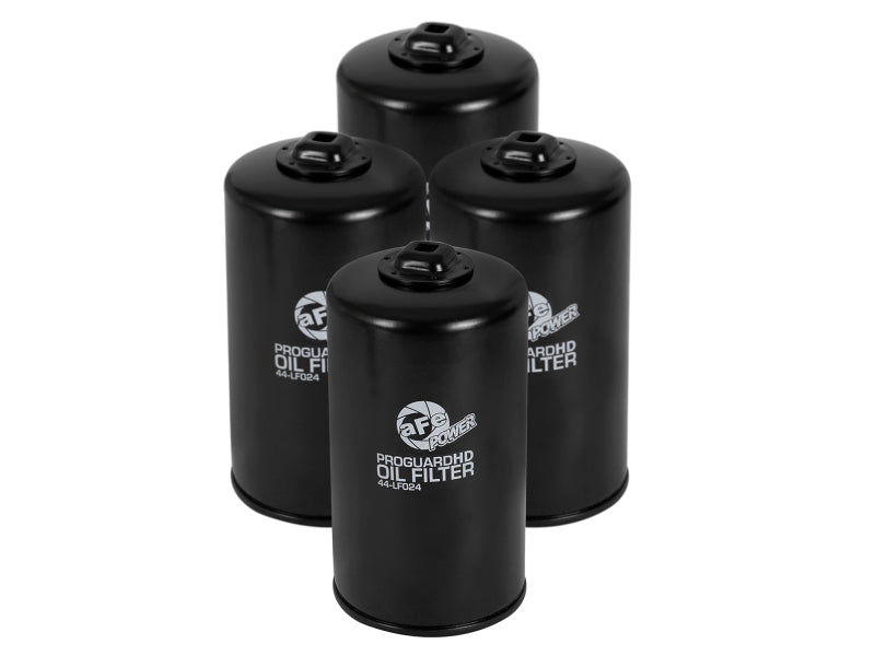 aFe Pro Guard D2 Oil Filter Part 44-LF024-MB for 2011-2013 Ford F-250 Super Duty Diesel Trucks (4 Pack)