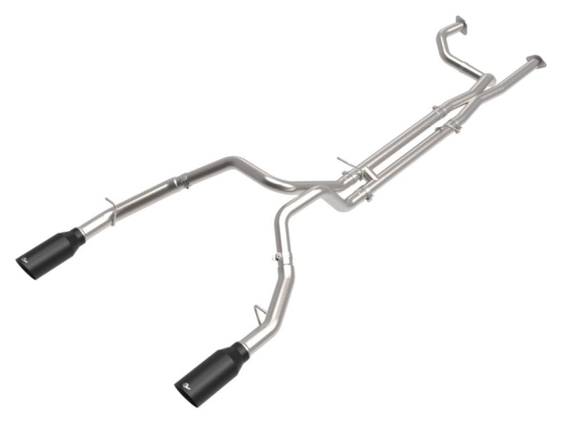 aFe Vulcan Series 3-Inch 304 Stainless Steel Cat-Back Exhaust System with Black Tips for RAM 1500 TRX 2021-2024