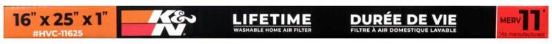 K&N HVAC Filter - 16 x 25 x 1, Reusable Synthetic Pleated Air Filter with MERV 11 Rating