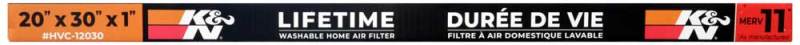 K&N HVAC Filter 20 x 30 x 1 – Washable and Reusable High-MERV 11 Pleated Synthetic Air Filter