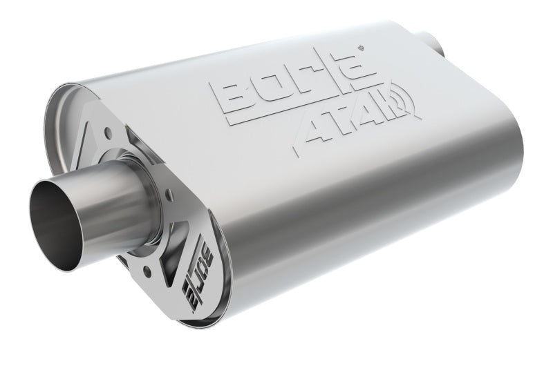 Borla CrateMuffler Big Block Mopar 383/413/426/440 2.5-inch Offset/Center Oval Muffler Part #400941