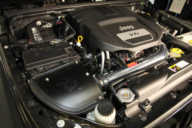 K&N Engineering 77-1566KP High Flow Performance Intake Kit for Jeep Wrangler V6-3.6L (2012-2013), CARB Approved