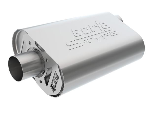 Borla CrateMuffler Resonator 2.25-inch Center/Center, 3.5-inch Round x 10-inch Body, Stainless Steel