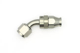 DeatschWerks 8AN Female Swivel 45-Degree Hose End PTFE with Olive Insert – Titanium Anodized Fuel Fitting