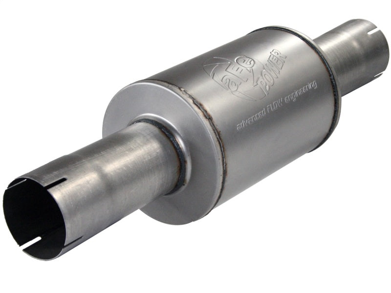 aFe Atlas Exhausts Muffler - 4 Inch Inlet, 8 Inch Diameter, 30 Inch Length, Aluminized Steel Performance Muffler