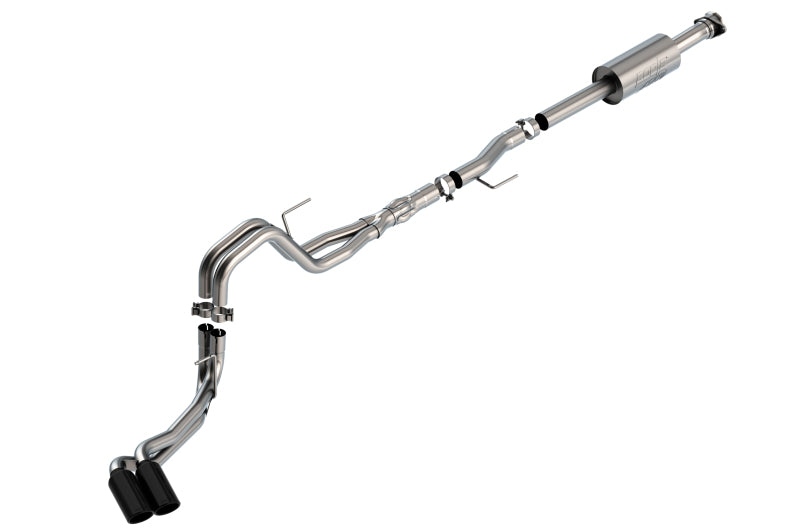 Borla F-150 2021-2025 5.0L Cat-Back Exhaust System with Dual Side Exit Black Chrome Tips (Part #140875BC)