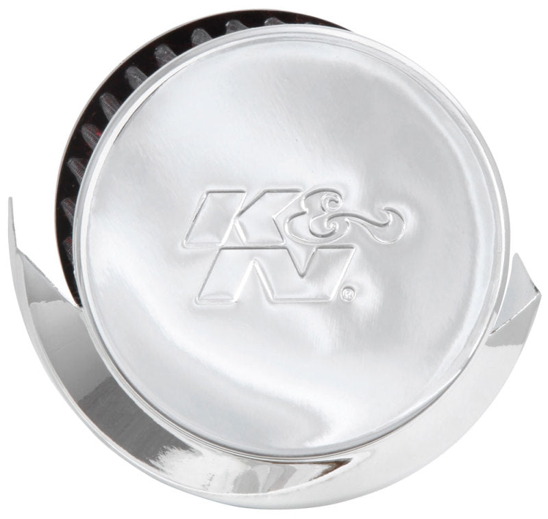 K&N Engineering 62-1516 Chrome Top Crankcase Vent Filter with Deflector Shield and 1-1/4 Inch Flange