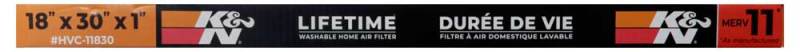 K&N HVAC Filter 18 x 30 x 1 - Reusable Washable Pleated Synthetic Air Filter for Home HVAC Systems
