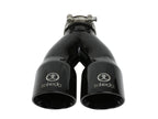 aFe Takeda 2.5-inch 304 Stainless Steel Clamp-On Exhaust Tip with Dual 3-inch Outlets - Black Finish