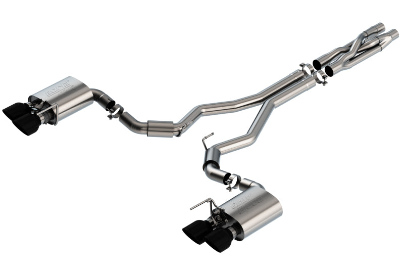 Borla ATAK Cat-Back Exhaust System for 2020-2023 Ford Mustang Shelby GT500 with Black Chrome Tips