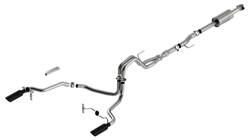 Borla F-150 2021-2025 5.0L Cat-Back Exhaust System with Black Chrome Tips - ATAK Sound