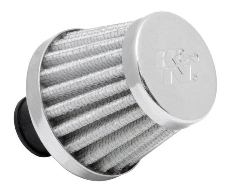 K&N Engineering 62-1600WT Crankcase Vent Filter with Chrome Top and Base, 2-inch Base Diameter