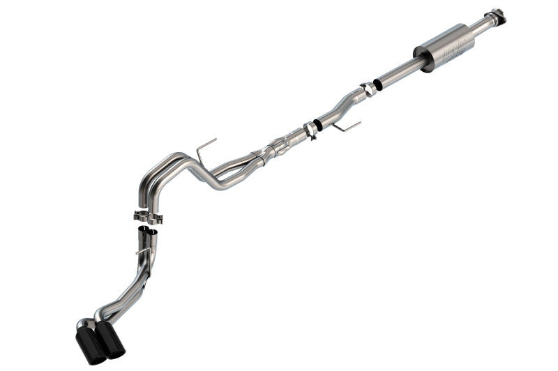 Borla F-150 2021-2025 5.0L Cat-Back Exhaust System with Dual Side Exit Black Chrome Tips (Part #140875BC)