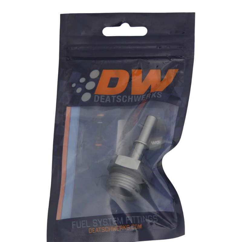 DeatschWerks 10AN ORB Male to 5/16 Inch Male EFI Quick Connect Adapter - Anodized DW Titanium