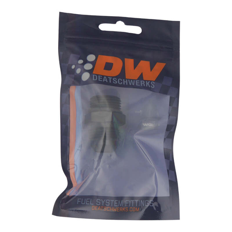DeatschWerks 10AN ORB Male to 10AN Male Flare Adapter with O-Ring - Anodized Matte Black