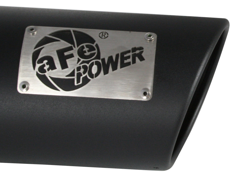 aFe Power Diesel Exhaust Tip Black - 4 in Inlet x 5 in Outlet x 12 in Length Bolt-On, Right Side