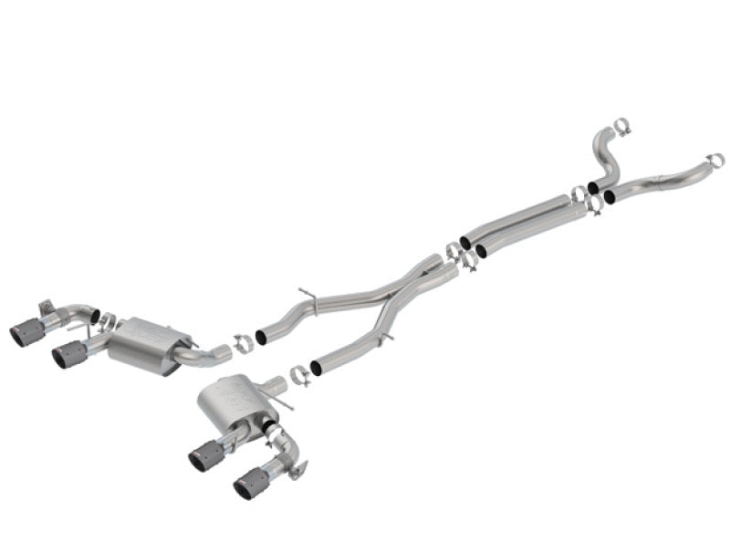 Borla Atak Cat-Back Exhaust System for 2017-2023 Chevrolet Camaro ZL1 6.2L V8 with Dual Mode NPP Valves and Carbon Fiber Tips