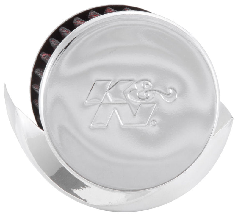 K&N Engineering 62-1513 Crankcase Vent Filter with Chrome Top and Rubber Base for Classic and Racing Engines