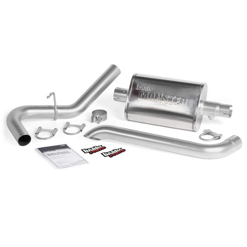 Banks Power 87-01 Jeep 4.0L Cherokee Monster Exhaust System with 2.5-Inch Mandrel-Bent Tailpipe and Straight-Through Muffler