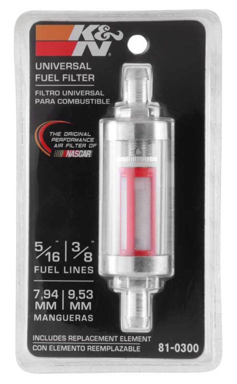 K&N Engineering 81-0300 Universal Replacement Inline Fuel Filter for 5/16 Inch and 3/8 Inch Fuel Lines
