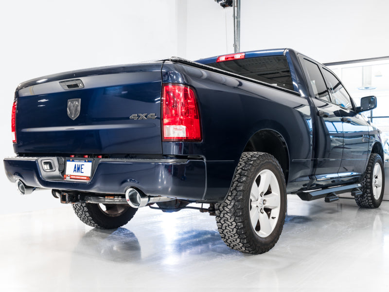AWE Tuning 09-18 Ram 1500 5.7L Dual Rear Exit Cat-Back Exhaust with Chrome Silver Tips - Part 3015-32002