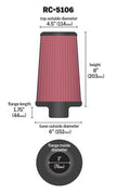 K&N Engineering RC-5106 Universal Chrome Round Tapered Air Filter for Dodge Ram 1500 (3-inch Flange, 8-inch Height)