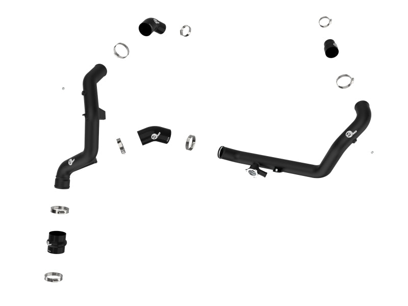 aFe Bladerunner 2-1/4 Inch Aluminum Hot Charge Pipe Kit for Ford Explorer and Lincoln Aviator (2020-2023) in Black