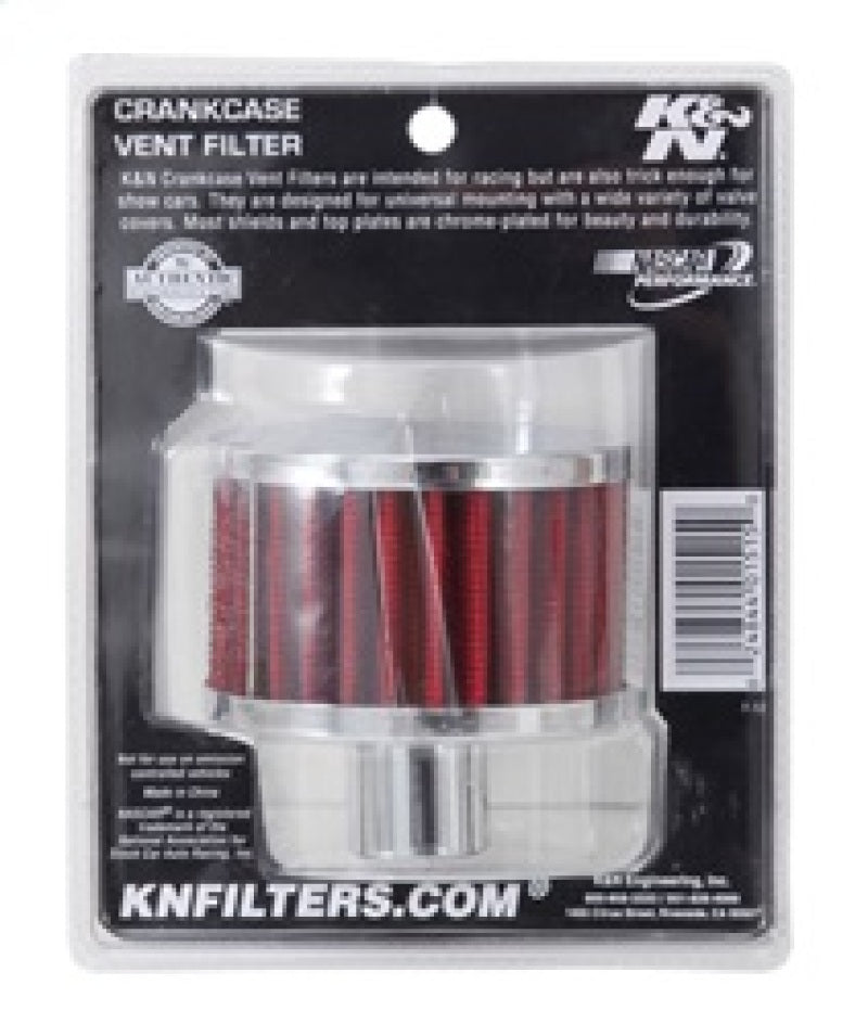 K&N Engineering 62-1170 Chrome Plated 1-Inch Diameter Crankcase Vent Filter for Classic and Racing Engines