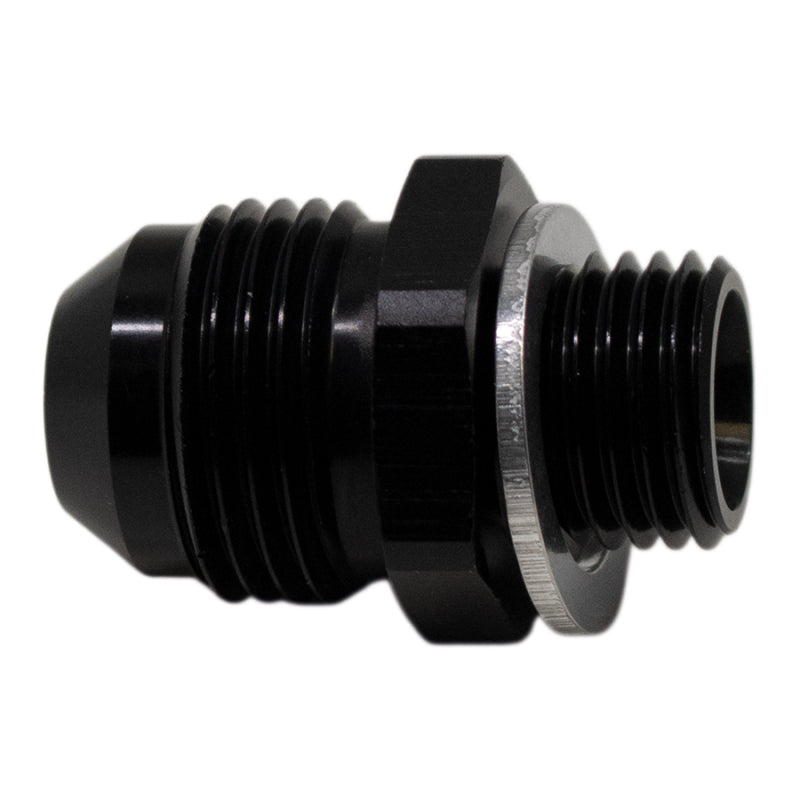 DeatschWerks 8AN Male Flare to M14 x 1.5 Male Metric Adapter with Washer - Anodized Matte Black