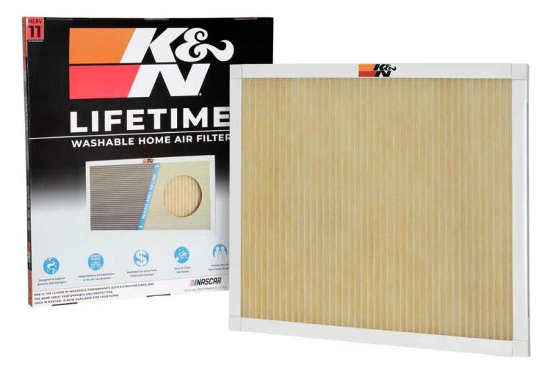 K&N HVAC Filter 24 x 24 x 1 - Reusable Washable Pleated Synthetic Filter for Improved Indoor Air Quality