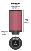 K&N Engineering Universal Rubber Air Filter with 5-inch Flange ID, 6.5-inch Outer Diameter, and 10-inch Height