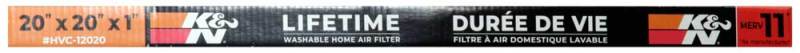 K&N HVAC Filter - 20 x 20 x 1, Reusable Pleated Synthetic Air Filter with MERV 11 Rating
