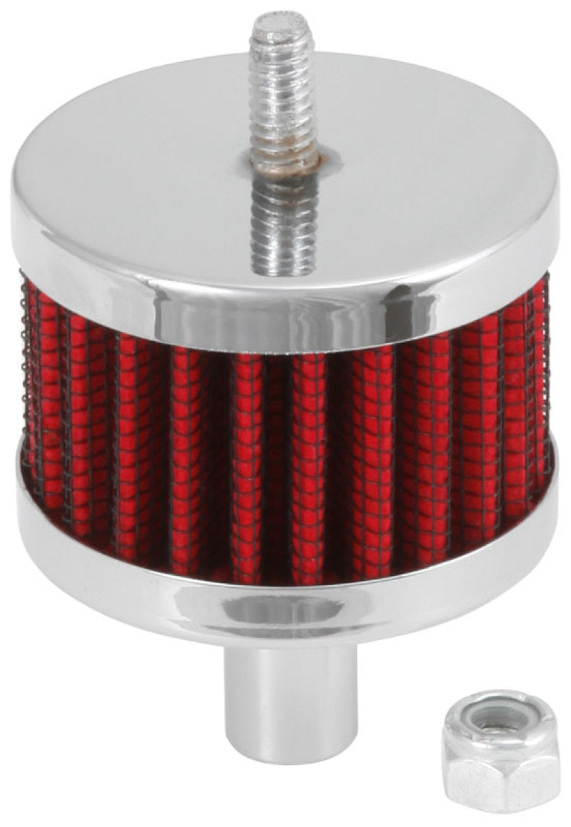 K&N Engineering 62-1100 Steel Base Crankcase Vent Filter – 0.5 Inch Vent OD, 2 Inch Diameter, 1.5 Inch Height