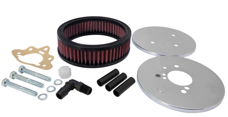 K&N Engineering Part 56-1620 Custom Round Racing Air Filter Kit with Chrome Top and Base Plates