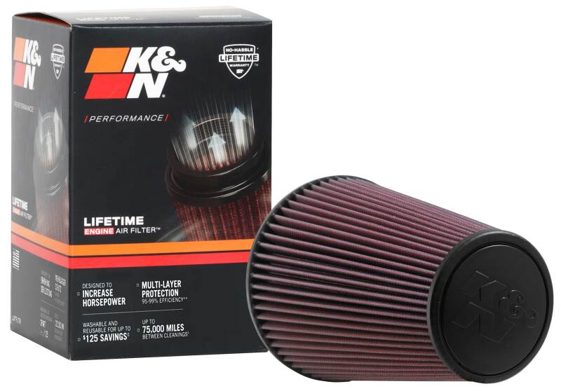 K&N Engineering Universal Clamp-On Air Filter - 6 inch Flange / 7-1/2 inch Body / 4-1/2 inch Top / 9 inch Height