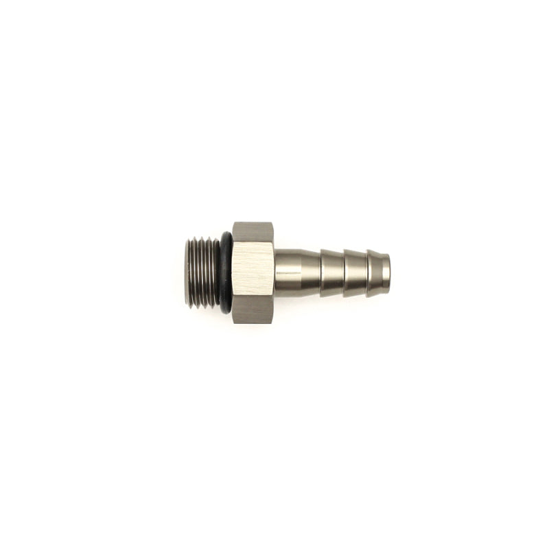 DeatschWerks 6AN ORB Male to 5/16 inch Male Triple Barb Fitting with O-Ring - Anodized Matte Black