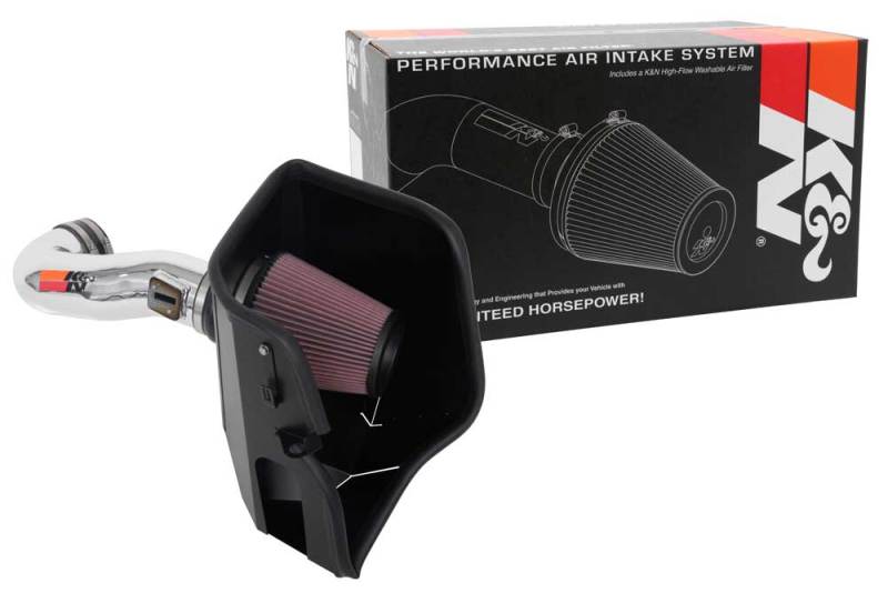 K&N 2019 Chevy Silverado / GMC Sierra 1500 V8-5.3/6.2L Performance Air Intake Kit with Reusable High-Flow Filter
