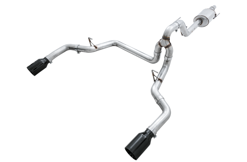 AWE Tuning 2015+ Ford F-150 0FG Dual Exit Performance Exhaust System with 5-Inch Diamond Black Tips