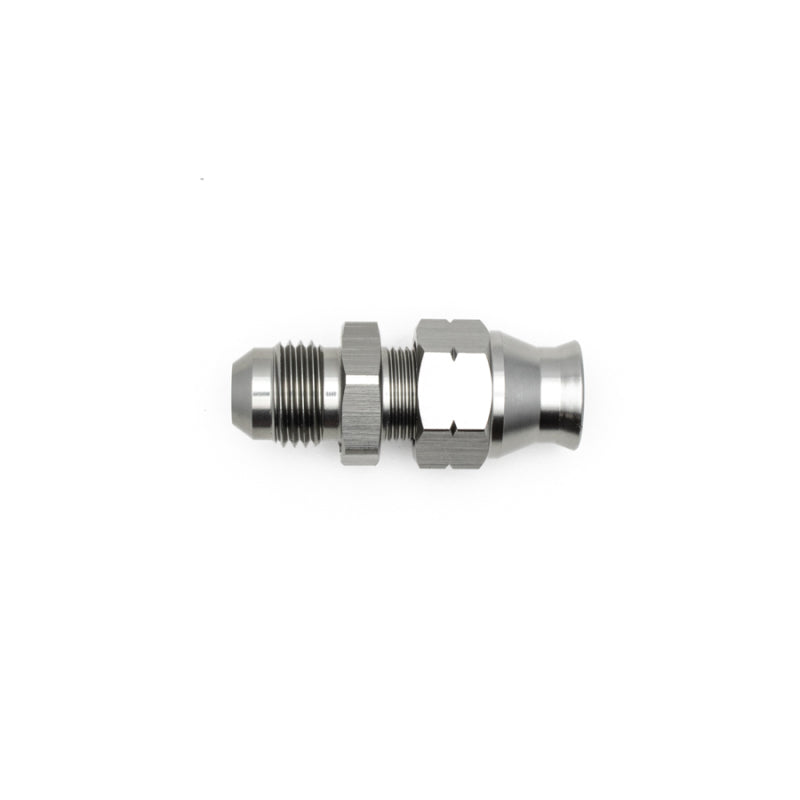 DeatschWerks 6AN Male Flare to 5/16 Inch Hardline Compression Adapter - Anodized Matte Black