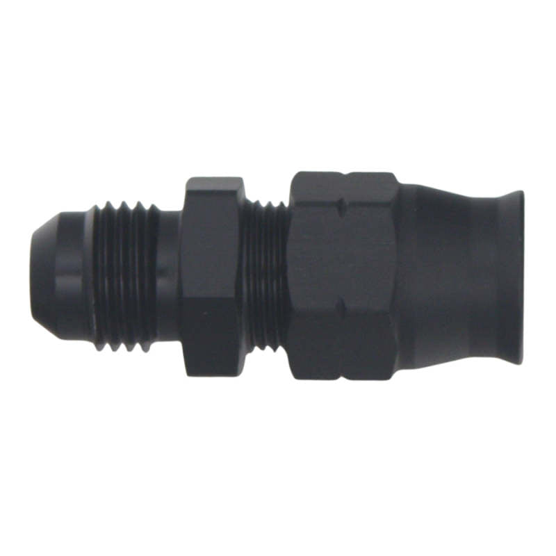 DeatschWerks 6AN Male Flare to 3/8 Inch Hardline Compression Adapter - Anodized Matte Black