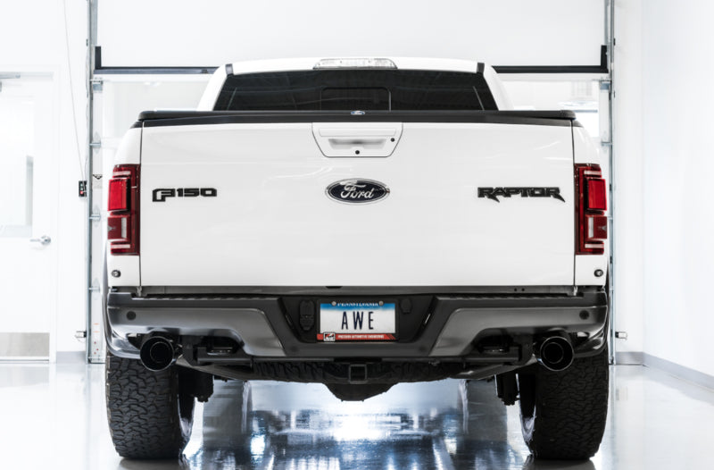 AWE Tuning 2017+ Ford Raptor 0FG Performance Exhaust System with Diamond Black Tips