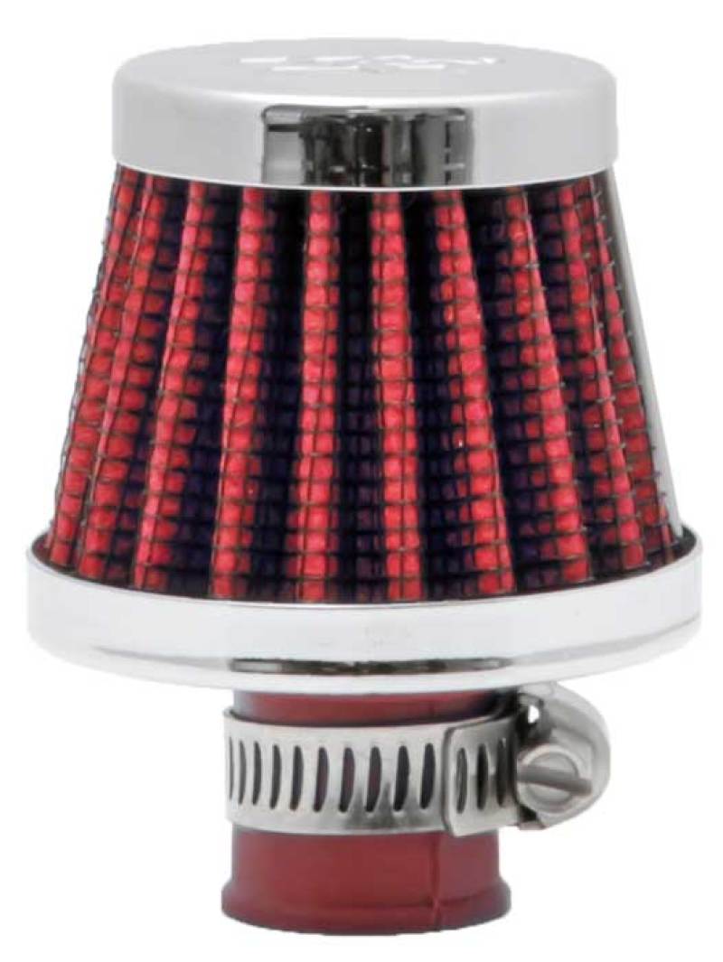 K&N Engineering 62-1600RD Crankcase Vent Filter with Chrome Top and Steel Base for Classic and Racing Engines