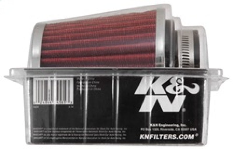 K&N Engineering Universal Chrome Air Filter with Adjustable Flange - Part RG-1003RD-L