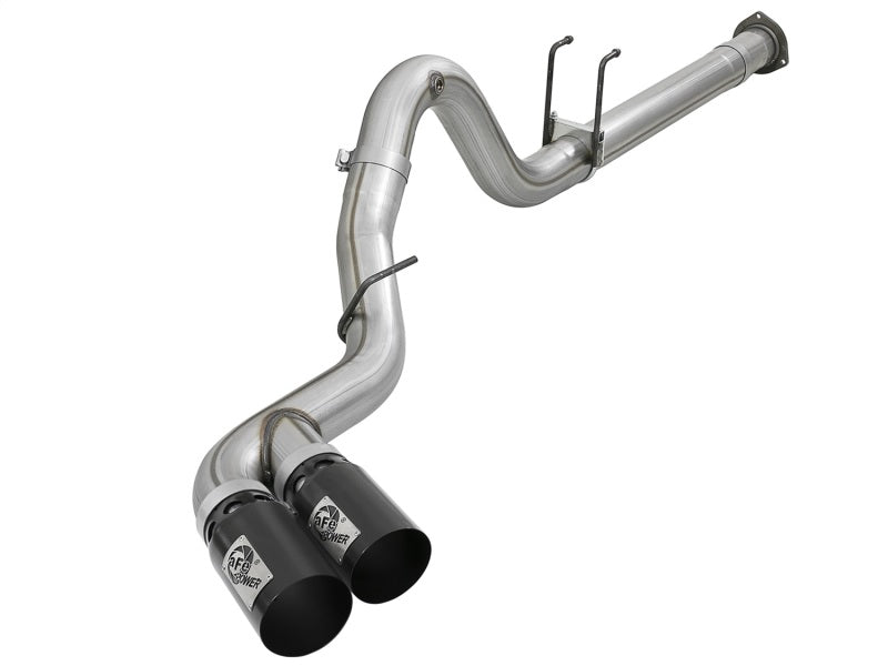 aFe Rebel XD 4-inch Stainless Steel DPF-Back Exhaust System with Dual Black Tips for 2017-2018 Ford Diesel Trucks V8-6.7L