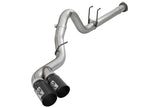 aFe Rebel XD 4-inch Stainless Steel DPF-Back Exhaust System with Dual Black Tips for 2017-2018 Ford Diesel Trucks V8-6.7L