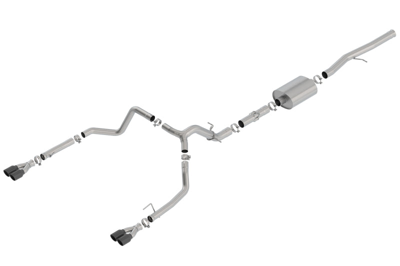 Borla 19 Chevrolet Silverado / GMC Sierra 1500 6.2L SS ATAK Cat-Back Exhaust System with Black Chrome Tips (Part #140776BC)